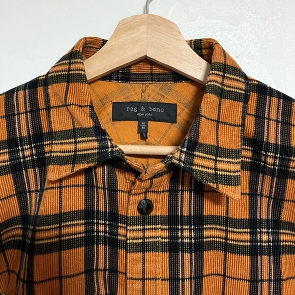 Rag & Bone Plaid Shirt – Medium – Brown & Black – 100% Cotton – Made in China - Picture 10 of 12